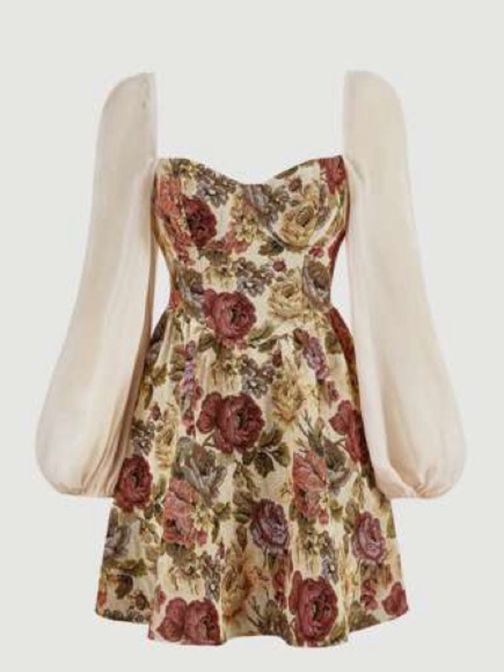 Ivory Floral Midi Dress